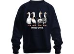 Spooky Goosy Halloween GäNse Lustig Gruselig KüRbis Gans Hexe Unisex Felpa Pullover, Navy, S
