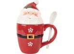Tazza Clayre & Eef Babbo Natale 300 Ml In Vetroceramica Rossa