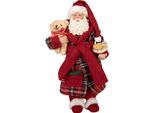 Clayre & Eef Decorazione Natalizia Figura Babbo Natale 16X11X28 Cm Plastica Rossa