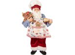 Clayre & Eef Decorazione Natalizia Figura Babbo Natale 15X10X26 Cm Plastica Rossa