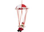 Clayre & Eef Decorazione Natalizia Figura Babbo Natale 25X25X55 Cm Plastica Rossa