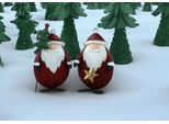 Set Di 2 Babbi Natale In Metallo - Decorazione Natalizia Con Stella E Albero Di Natale, A Doppia Parete