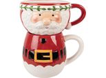 Tazza Clayre & Eef Babbo Natale 400 Ml / 500 Ml In Vetroceramica Rossa