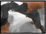 Poster Immagine In Quadro 53X73 Cm Nero Bianco Marrone Minimalismo Astrazione