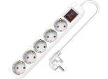 Presa Di Corrente A 5 Vie Schuko 1,5 M Con Interruttore 250V 16A
