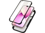 Avizar, Custodia 360° Per Iphone 13 Mini Resistente Agli Urti Guscio Rigido Con Cornice In Silicone, Nero Trasparente