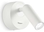 Applique Moderna Bean Round Metallo Bianco Led 3W 3000K Luce Calda