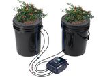 Vevor Dwc Sistema Di Coltivazione Idroponica, Sistema Di Coltivazione Idroponica Con Top-Drip-Kit, Coltura In Acqua Profonda 2 Secchi Da 5 Galloni, Con Pompa D'aria, Pietre D'aria E Indicatore Del Livello Dell'acqua Per Ortaggi A Foglia