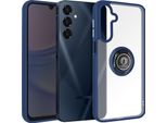 Avizar, Custodia Per Cellulare Per Samsung Galaxy A16 Anello In Metallo, Supporto Video, Blu Scuro