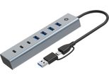 Conceptronic HUBBIES20G Conceptronic Usb-Hub 7-Port 3.2/C->4X3.0 3Xusb-C O.Netz. Gr