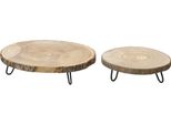 Set Di 2 Vassoi Decorativi Rotondi In Legno De. Basics