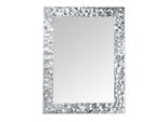 Mo.Wa Specchio Specchio Da Parete Rettangolare Argento 72X95 Specchio Rettangolare Foglia D'argento Cornice In Legno Specchio Da Appendere Specchio Decorativo Moderno
