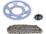Set Di Catene 3 Pezzi Argento 11/38 Denti Per ZüNdapp Sport Super Combinette Tipo 510 515 517 / Cs 50 Tipo 529-030 032 034
