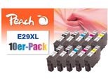 Peach Combi-Pack E29XL - Confezione Da 10 - Nero, Giallo, Ciano, Magenta - Cartuccia D'inchiostro Compatibile E Rigenerata (Alternativa A: Epson 29XL)