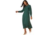 Dorothy Perkins - Vestito Midi Con Polsino Arricciato Per Donna Manica Lunga DP4144 (44 De) (Verde)