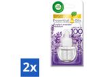 Air Wick - Ricarica Per Deodorante Per Ambienti - Oli Essenziali - Diffusore Elettrico Di Fragranze - Lavanda Viola - 20 Ml - Value Pack - 2 Pezzi