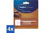 Vaselina - Burro Di Cacao - Stick Per La Terapia Delle Labbra - Lucentezza E Idratazione - 4,8 G - Confezione Risparmio - 4 Pezzi