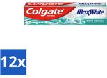 Colgate - Max White - Cristalli Sbiancanti - Dentifricio - 100Ml - Confezione Vantaggiosa - 12 Pezzi