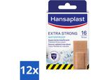 Hansaplast - Extra Strong - Cerotti Impermeabili Per Ferite - Cura Delle Ferite - 16 Cerotti - Confezione Risparmio - 12 Pezzi