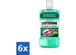 Collutorio Listerine - Clean & Fresh - Senza Alcool - 500 Ml - Confezione Risparmio - 6 Pezzi