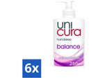 Unicura - Sapone Liquido Per Le Mani - Antibatterico - Balance - 250 Ml - Confezione Risparmio - 6 Pezzi