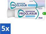 Sensodyne - Dentifricio - Proglasur Sbiancante Delicato - Schiarisce Lo Smalto - 75 Ml - Confezione Risparmio - 5 Pezzi