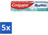 Colgate - Max White - Cristalli Sbiancanti - Dentifricio - 100Ml - Confezione Vantaggiosa - 5 Pezzi