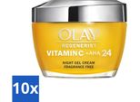 Olay - Vitamina C + AHA24 - Crema Notte - Rinnovante E Illuminante - 50 Ml - Value Pack - 10 Pezzi