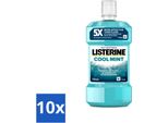 Collutorio Listerine - Menta Fresca - Rinfrescante - 500 Ml - Confezione Risparmio - 10 Pezzi