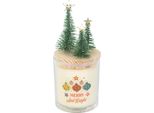 Something Different - Albero Di Natale "Merry And Bright"", Candela, Cannella Speziata SD10495 (Taglia Unica) (Bianco/Verde)"