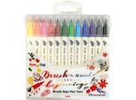 Pentel SESW30C-12 Pentelarts Brushsignpen Penna A Pennello Twin, Set Da 12