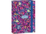 Ars Una A4 Scatola Per Quaderni, Cartella Per Cartelle, Con Elastico E Alette Interne, Jungle - Animali E Piante Tropicali, Rosa, Per Ragazze