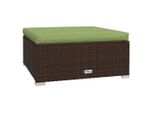 Sgabello Da Giardino Con Cuscino Marrone 70X70X30 Cm In Poly Rattan