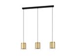 Lampadario Contemporaneo Lagunitas 3 Luci Acciaio Nero E Ottone