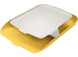 Vassoio Per Lettere Con Organizer A4 In Polistirolo Giallo/Grigio Chiaro Confezione Da 4