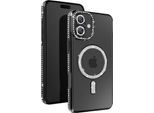 Avizar, Custodia Diamantata Per Iphone 16 - Protezione Magsafe Con Bordo In Strass, Nero