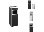 Vidaxl Cestino Per Rifiuti Con Posacenere Hotel 36 L Acciaio Nero - Cestini Per Rifiuti E Cestini Per Rifiuti