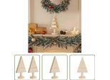 The Living Store Alberi Di Natale Decorativi 2 Pz. Legno 30 Cm Pino Massiccio