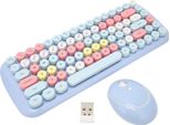 Combinazione Di Tastiera E Mouse Senza Fili, Design Retro Della Macchina Da Scrivere, Tastiera Colorata Con Tasti Rotondi, 2,4 G Usb Leggero