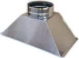 Cofano In Acciaio Inox Per Forno A Legna L 71 X P 38 X H 30 Cm - Uscita Fumi Diametro 25 Cm