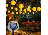 Solarfee Luci Lanterne Da Esterno 8 M 30 Led Resistente Alle Intemperie IP65 -Modalità Luce Giardino, Balcone, Terrazza, Matrimonio, Decorazione Festa, Bianco Caldo