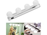 Luci Per Il Trucco A 4 Led Portatili, Luce Per Specchio Cosmetico Ricaricabile Senza Fili, Lampada Da Tavolo Per Il Trucco, Luce Da Parete Per Il Bagno, Make-Up