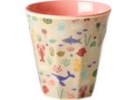Bicchiere Rice Melamin - Stampa Oceano Corallo 160Ml