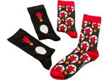 Wallace E Gromit - Calzini Per Uomo/Donna Unisex (Confezione Da 2) TT137 (37 Eu - 42 Eu) (Nero/Rosso)