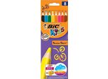 Matite Colorate Triangolari Bic Kids Supersoft, Confezione Da 8 Pezzi