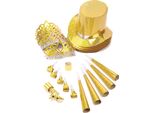 Set Per La Festa Di Capodanno Happy New Year 21 Pezzi Oro-Argento-Bianco