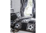Set Di Biancheria Da Letto "Shoot"", Calcio AG973 (Letto Singolo, Letto Singolo) (Grigio/Grigio/Nero/Nero/Bianco/Bianco)"
