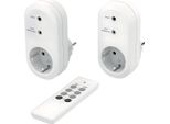 Hama Set Di 2 Prese Radiocomandate Con Telecomando, Bianco (00223581)