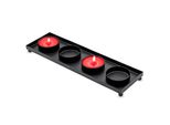 2.02 Portacandele Dell'avvento Platte Per 4 Tea Light / Candele - Circa 28 Cm - Colore: Nero