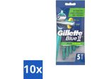 Gillette Blue Ii - Plus Slalom - Rasoi Usa E Getta - 5 Lame - Confezione Risparmio - 10 Pezzi